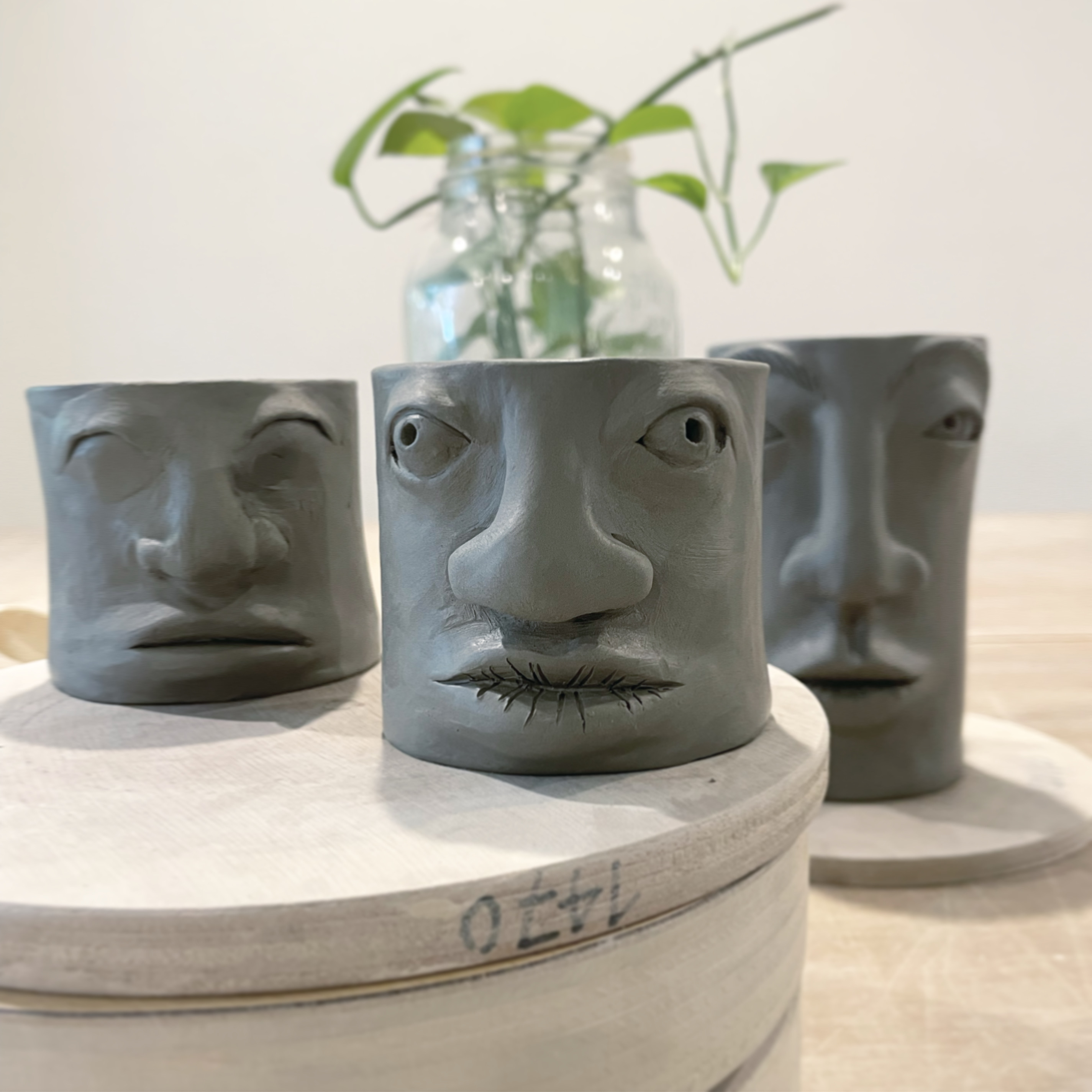 Smaller vessels with faces in the making