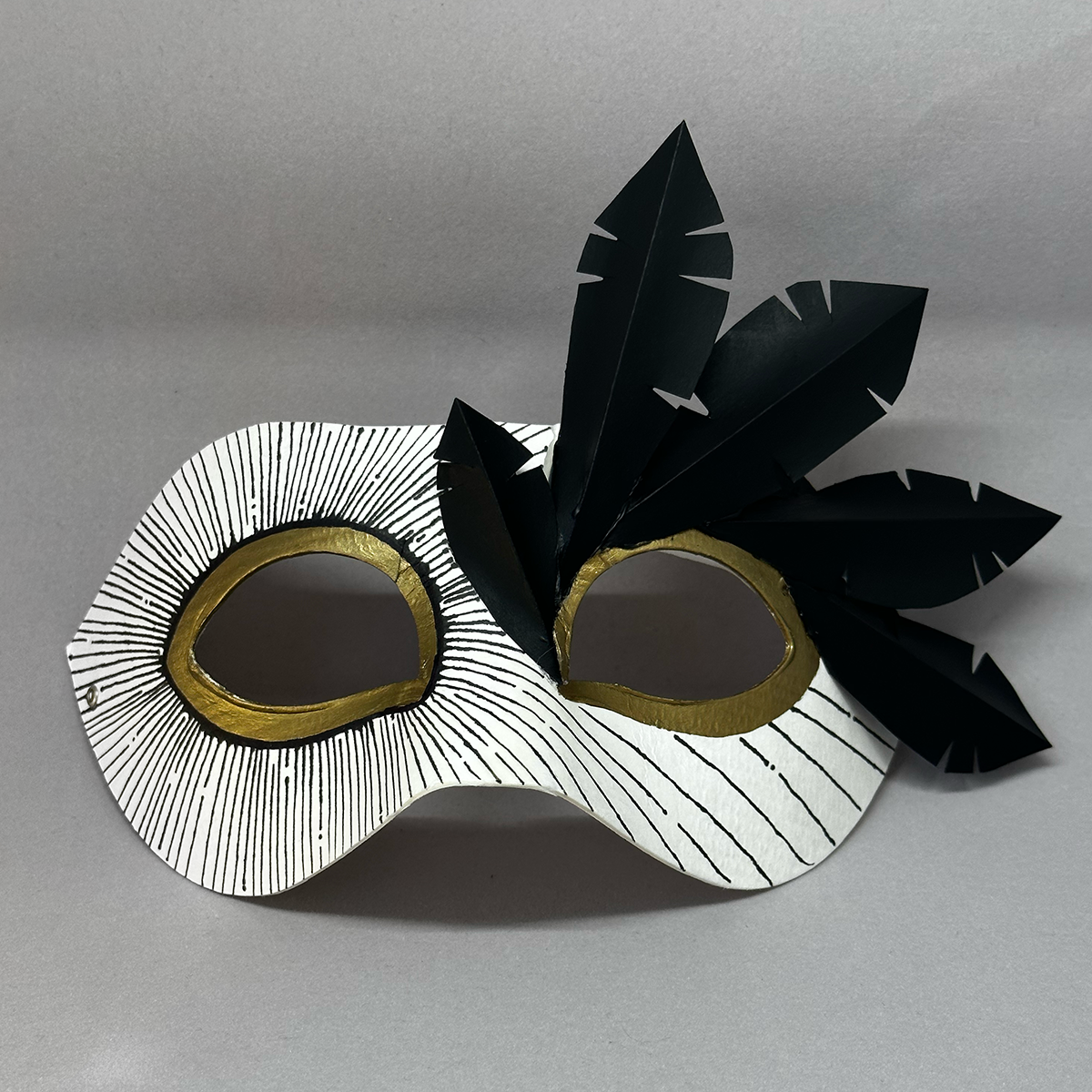 mask with architectural pattern