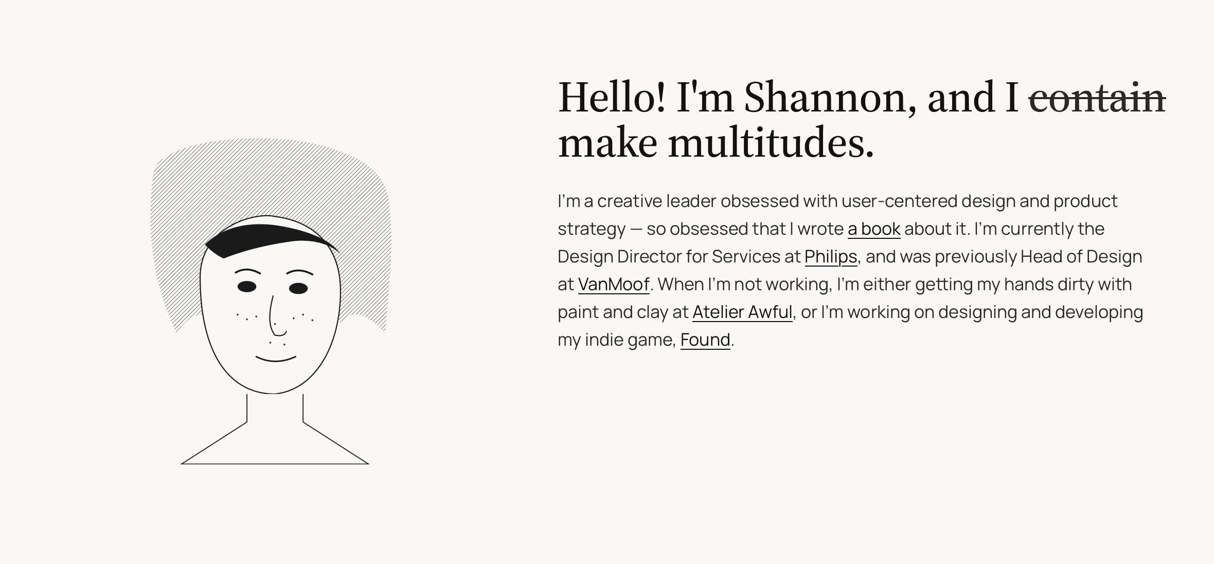 A strange illustration of a person next to some web text
